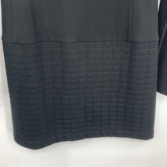 Theory‎ Mimi Q Classical Dress Womens Large Black Quilted Long Sleeve Shift Crew - Picture 4 of 13